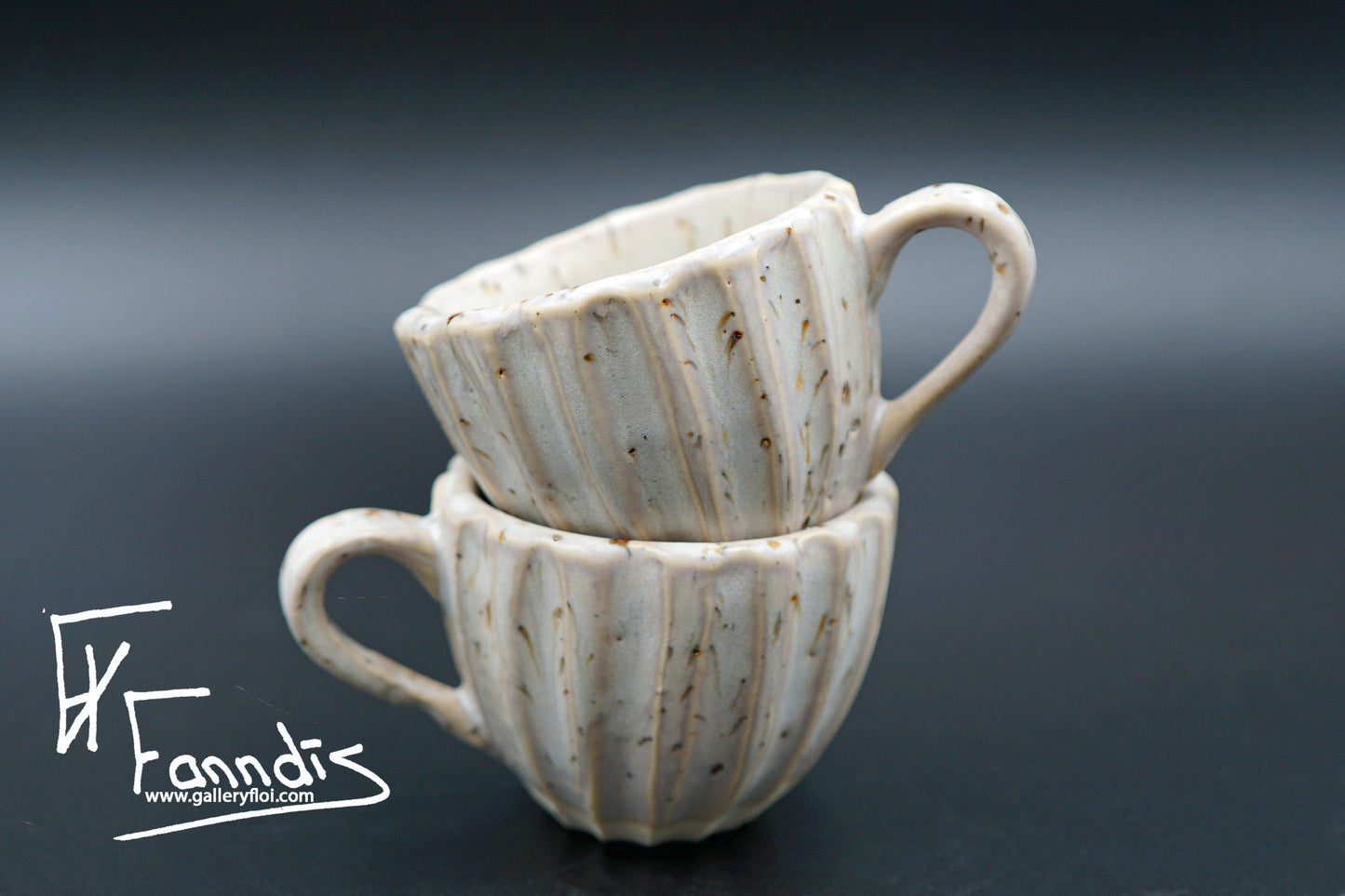 Flói expresso bolli með sandi úr Hvítá / Flói expresso cup with sand from glacier river Hvítá (50 ml)
