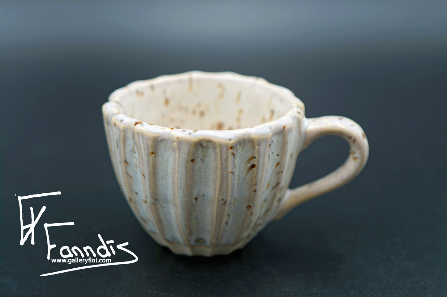 Flói expresso bolli með sandi úr Hvítá / Flói expresso cup with sand from glacier river Hvítá (50 ml)