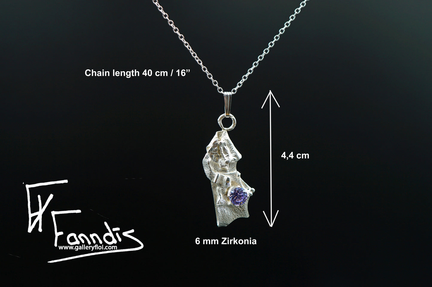 925 Silfur hálsmen með Zirkonia / 925 Silver necklace with Zirkonia