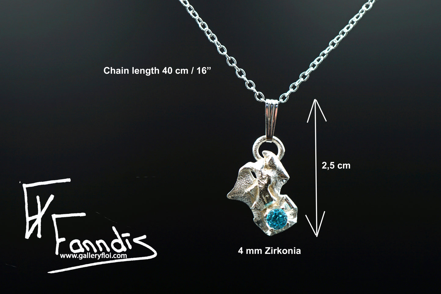 925 Silfur hálsmen með Zirkonia / 925 Silver necklace with Zirkonia