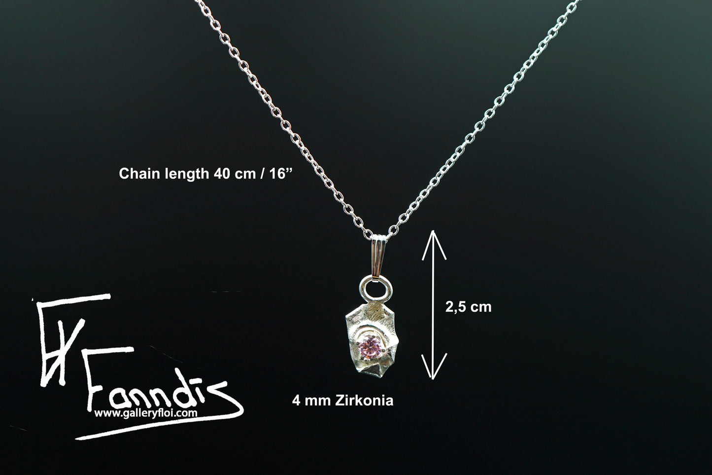 925 Silfur hálsmen með Zirkonia / 925 Silver necklace with Zirkonia