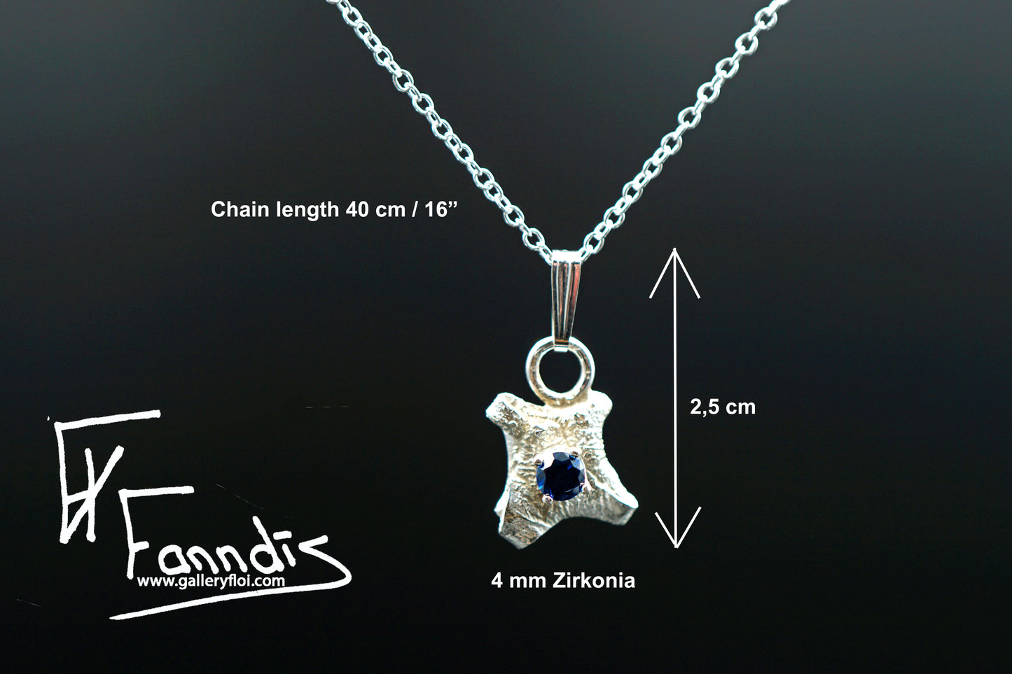925 Silfur hálsmen með Zirkonia / 925 Silver necklace with Zirkonia
