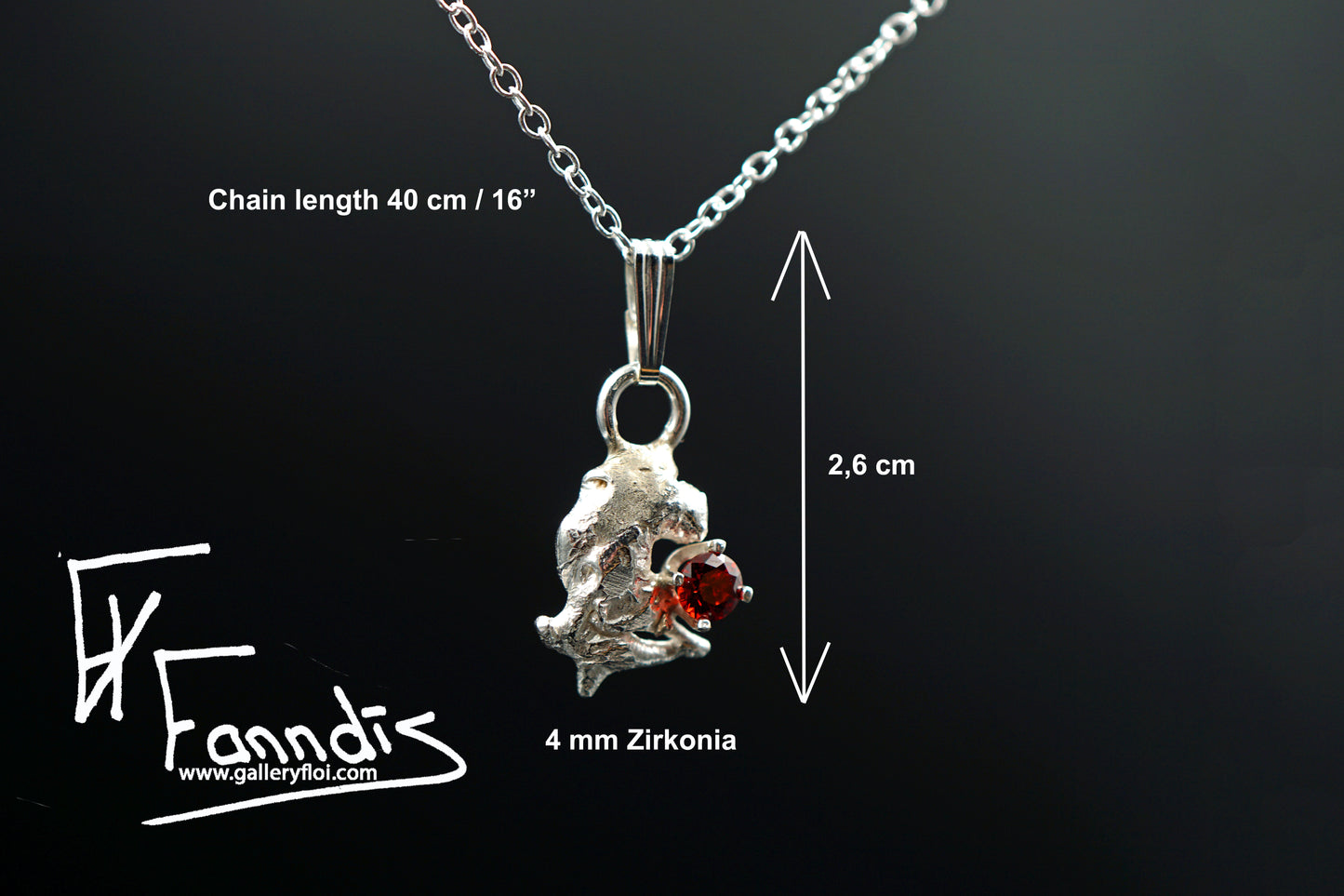 925 Silfur hálsmen með Zirkonia / 925 Silver necklace with Zirkonia