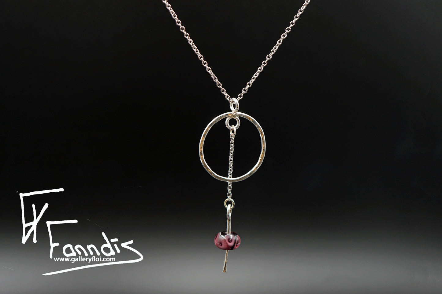 925 Silfur hálsmen með glerperlu / 925 Silver necklace with a glass bead