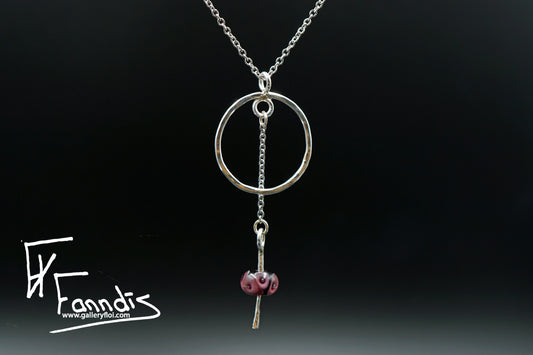 925 Silfur hálsmen með glerperlu / 925 Silver necklace with a glass bead
