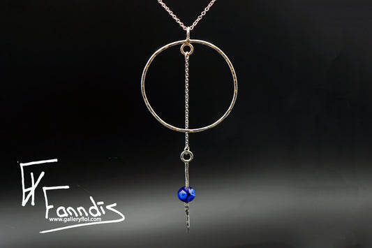 925 Silfur hálsmen með glerperlu / 925 Silver necklace with a glass bead