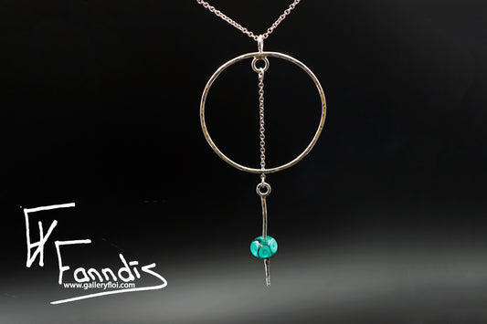 925 Silfur hálsmen með glerperlu / 925 Silver necklace with a glass bead