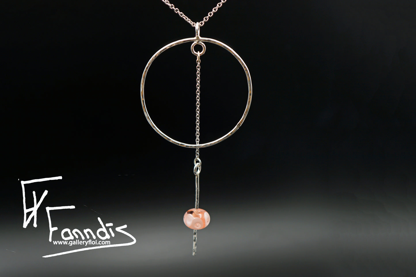 925 Silfur hálsmen með glerperlu / 925 Silver necklace with a glass bead