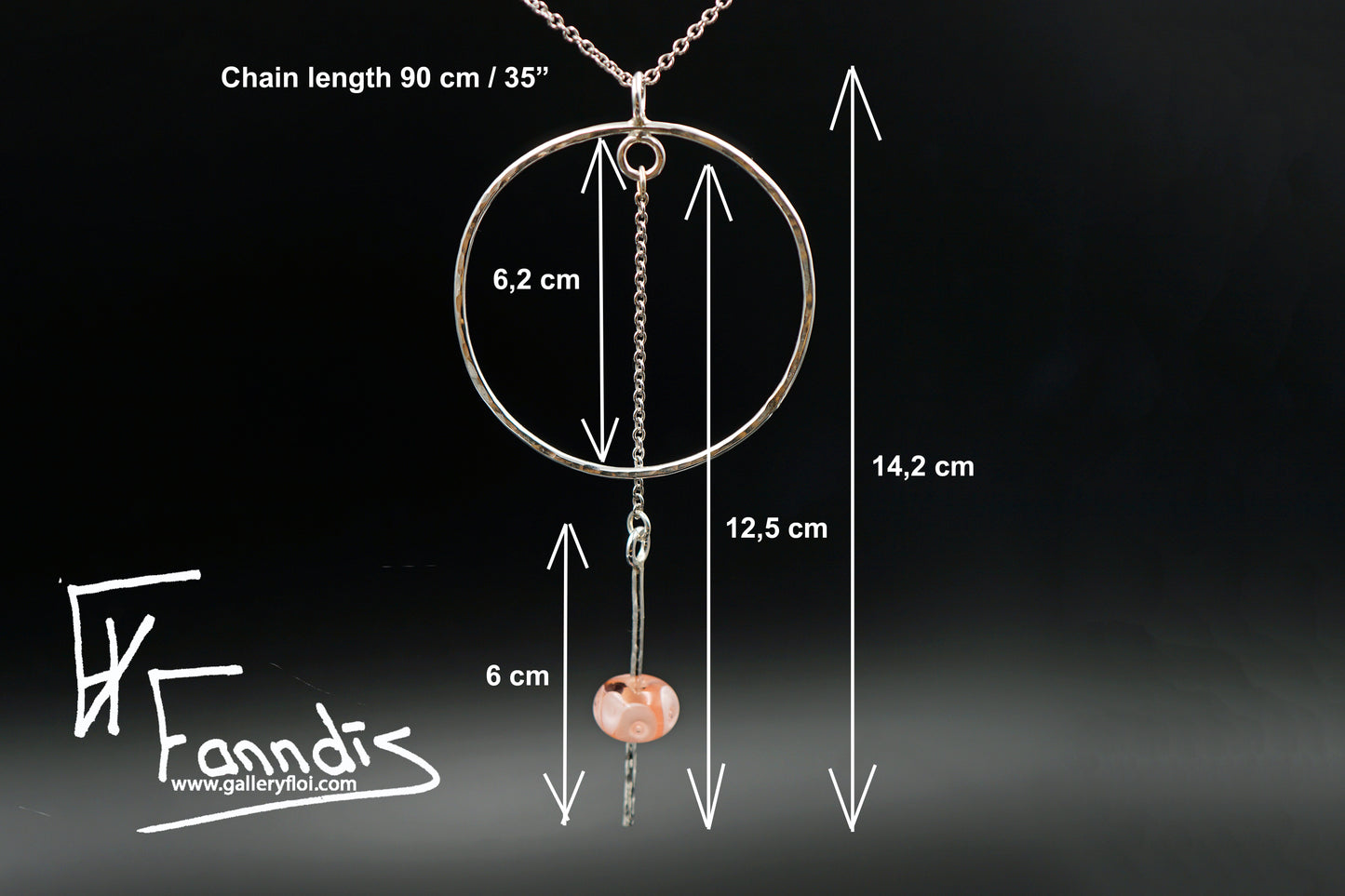 925 Silfur hálsmen með glerperlu / 925 Silver necklace with a glass bead
