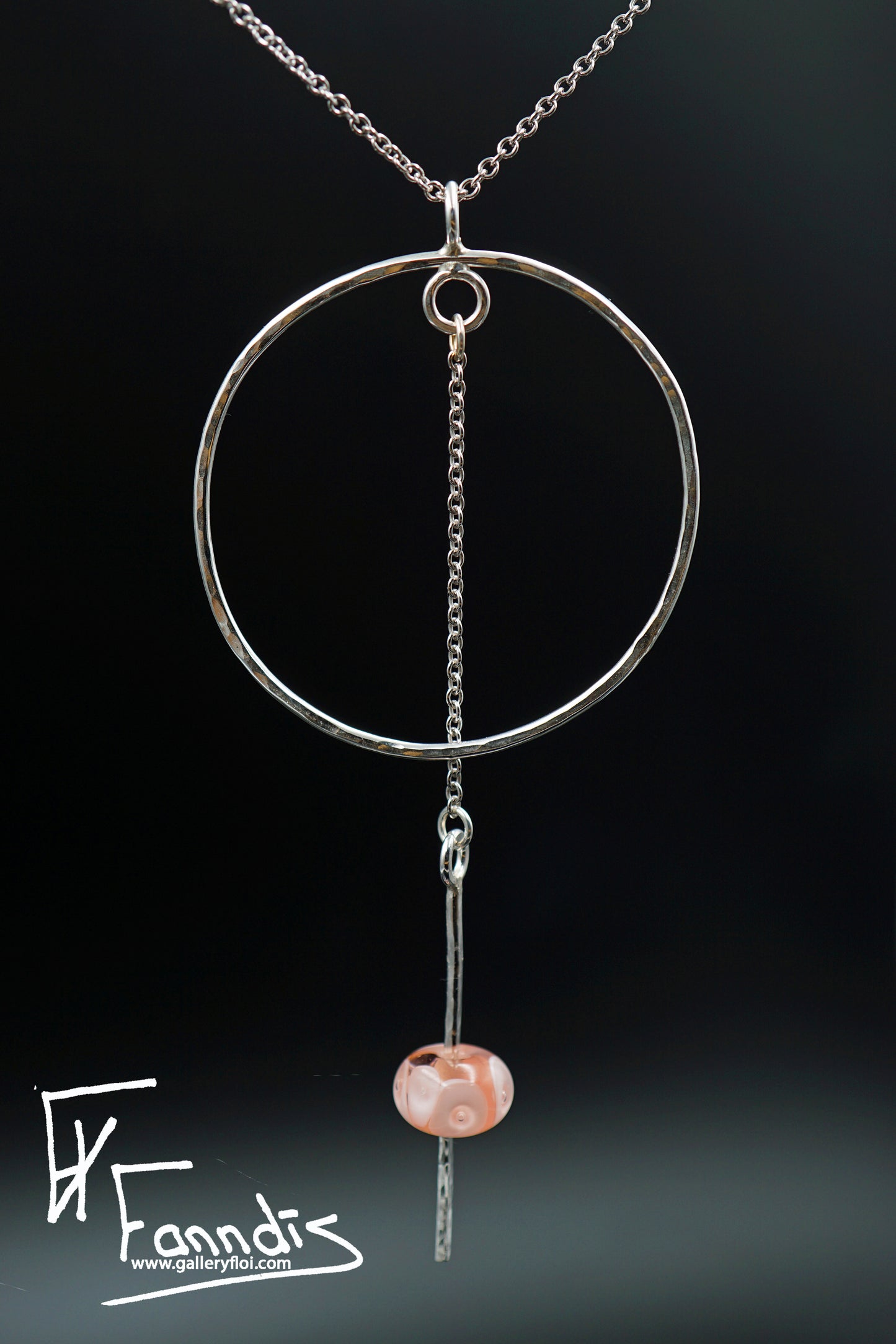 925 Silfur hálsmen með glerperlu / 925 Silver necklace with a glass bead