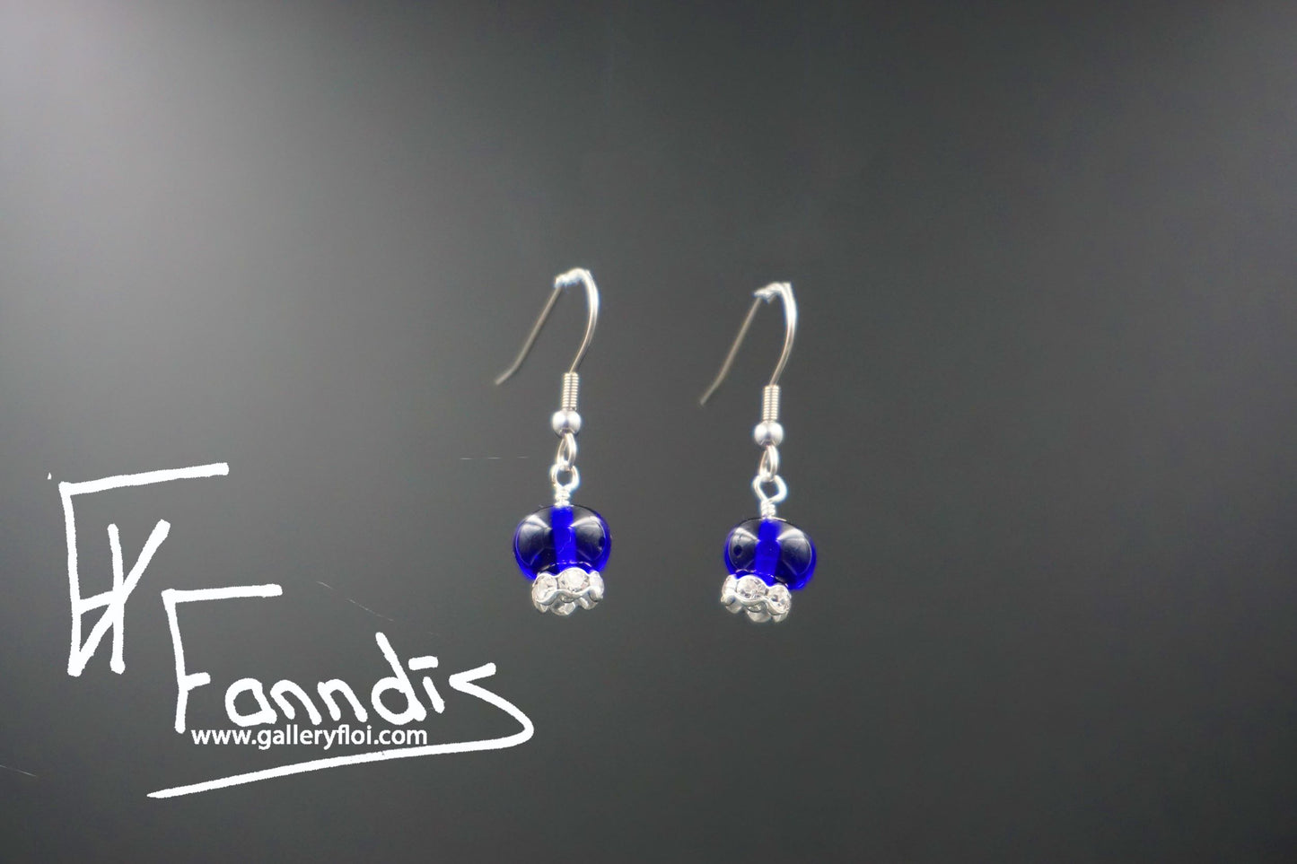 Eyrnalokkar Kóbaltblár / Earrings Cobalt Blue