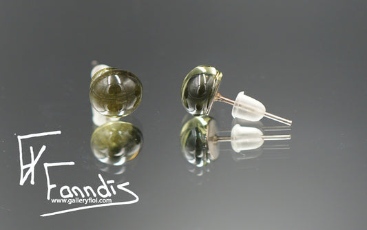 Einstök pinna eyrnalokkar  Dökk Stál Grár / Unique stud earrings Dark Steel Grey