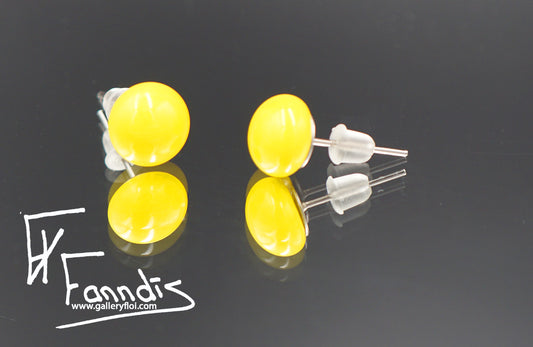 Einstök pinna eyrnalokkar Fífil gulur / Unique stud earrings Daffodil Yellow