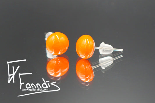 Einstök pinna eyrnalokkar Appelsínugulur / Unique stud earrings Orange