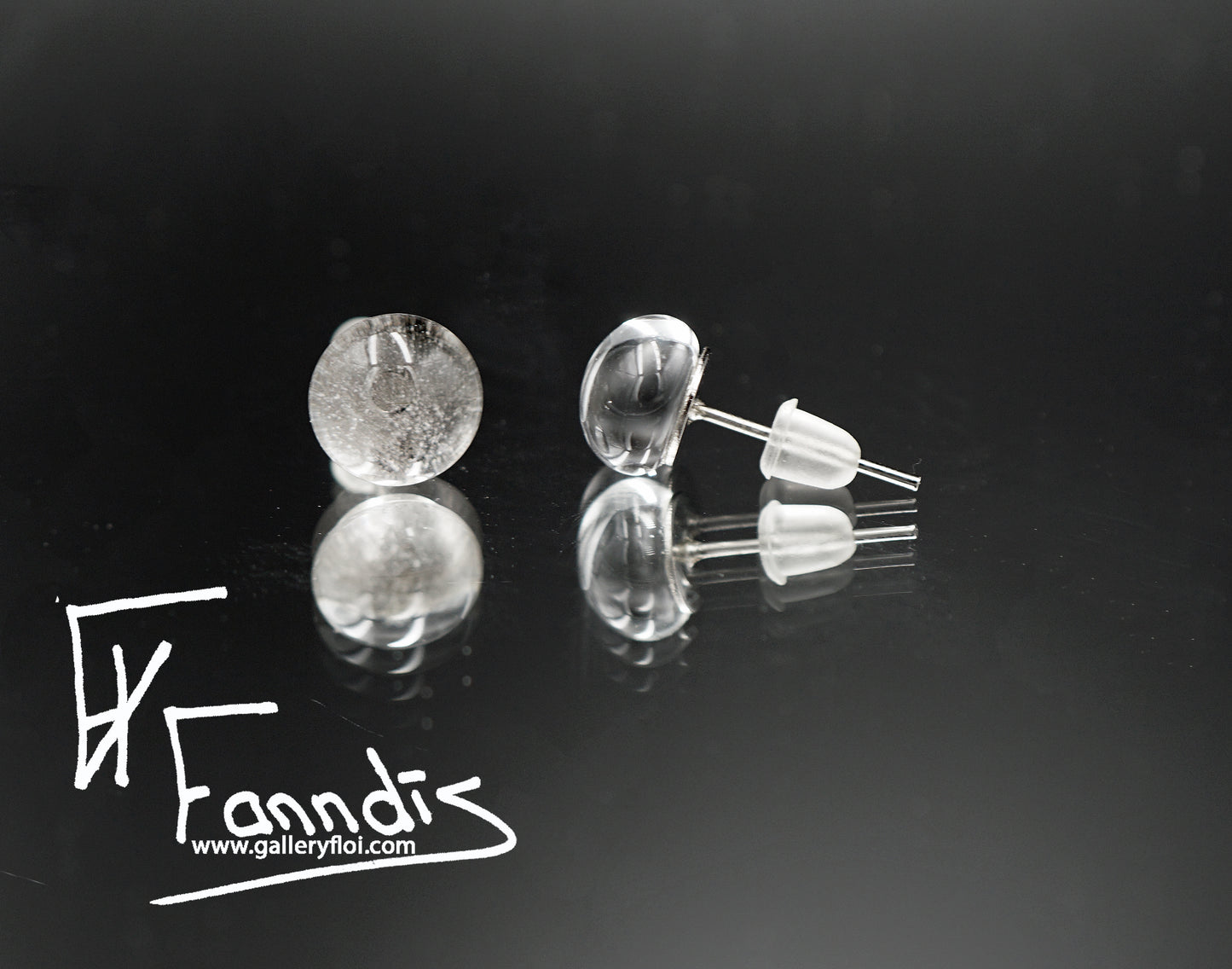 Einstök pinna eyrnalokkar Glært / Unique stud earrings Clear