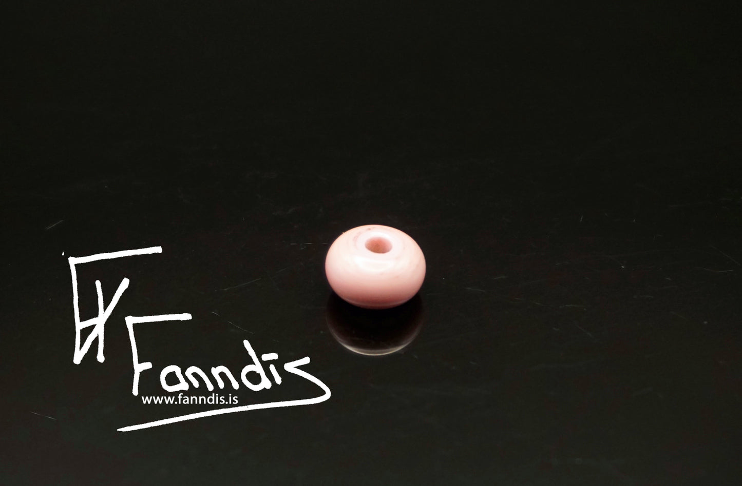 Glerperla Barnableikur / Glass bead Baby Pink