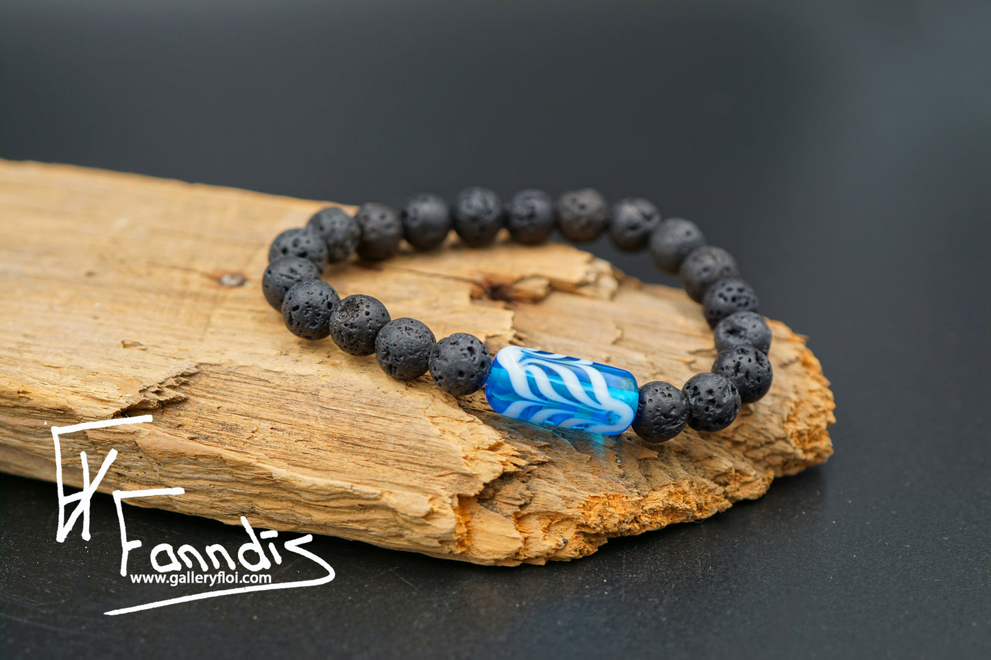 Armband Dökk Sæblár / Bracelet Dark Turquoise