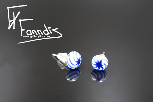 Einstök pinna eyrnalokkar twist ákafur blár / Unique stud earrings twist intense blue