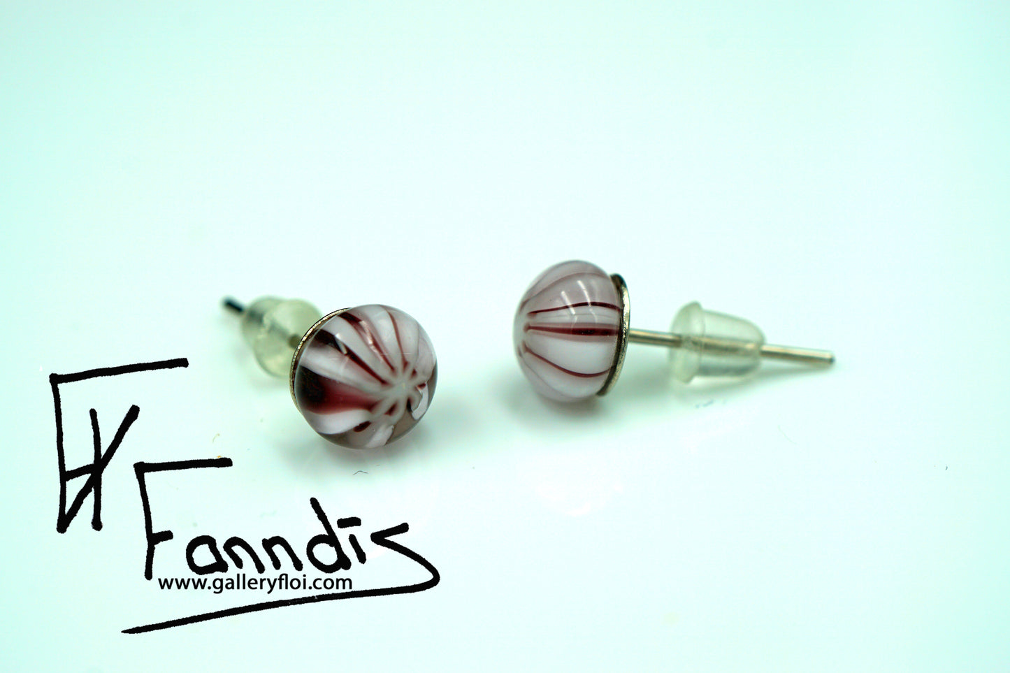 Einstök pinna eyrnalokkar lína rósakvars / Unique stud earrings line rose quartz