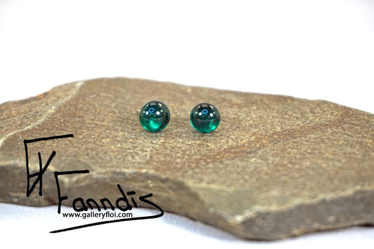 Einstök pinna eyrnalokkar Dökk Grænblár / Unique stud earrings Dark Teal