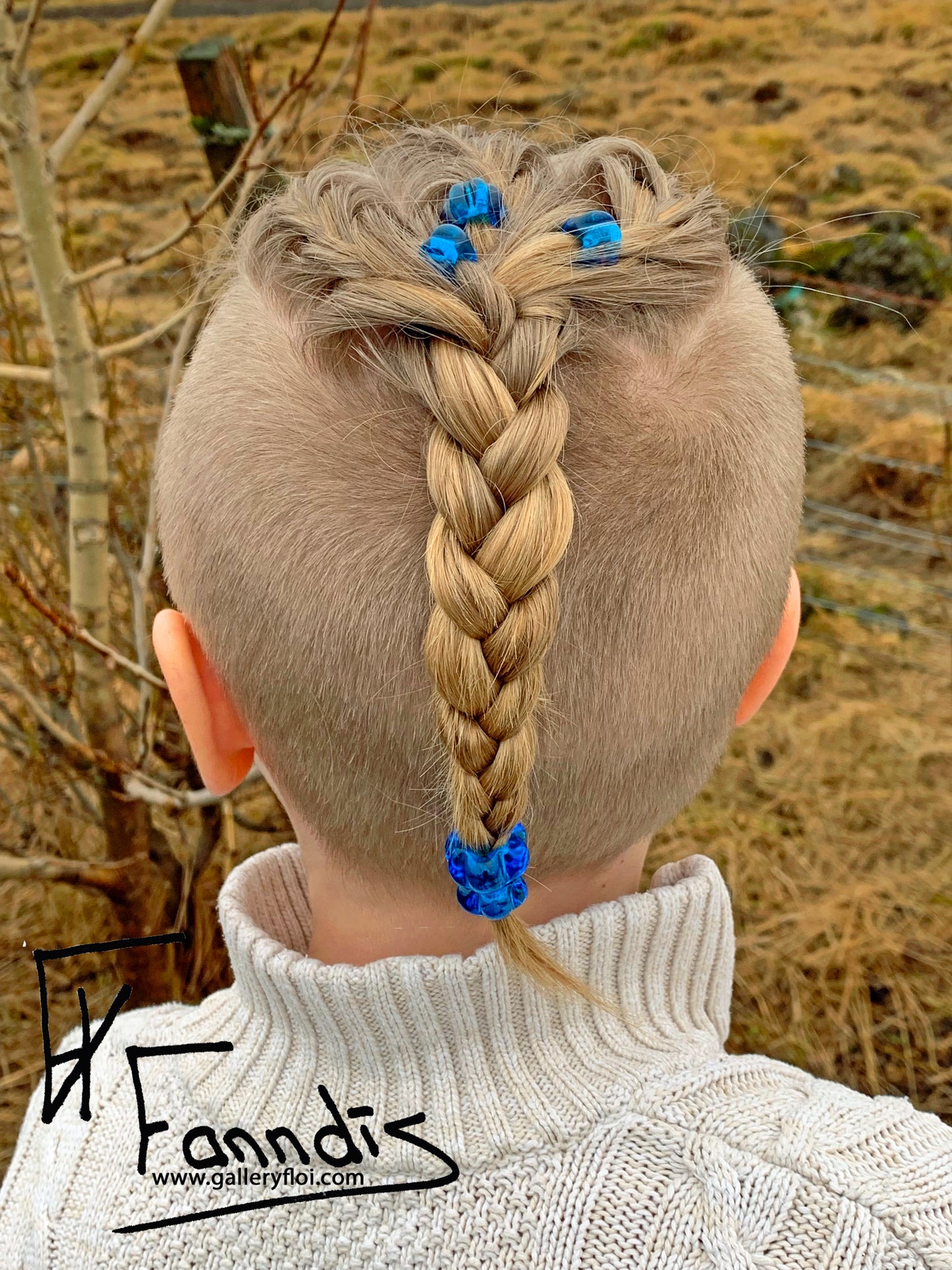 Víkinga glerperlu hárskraut rósa kvart/ Viking glass bead hair accessories Rose Quarts