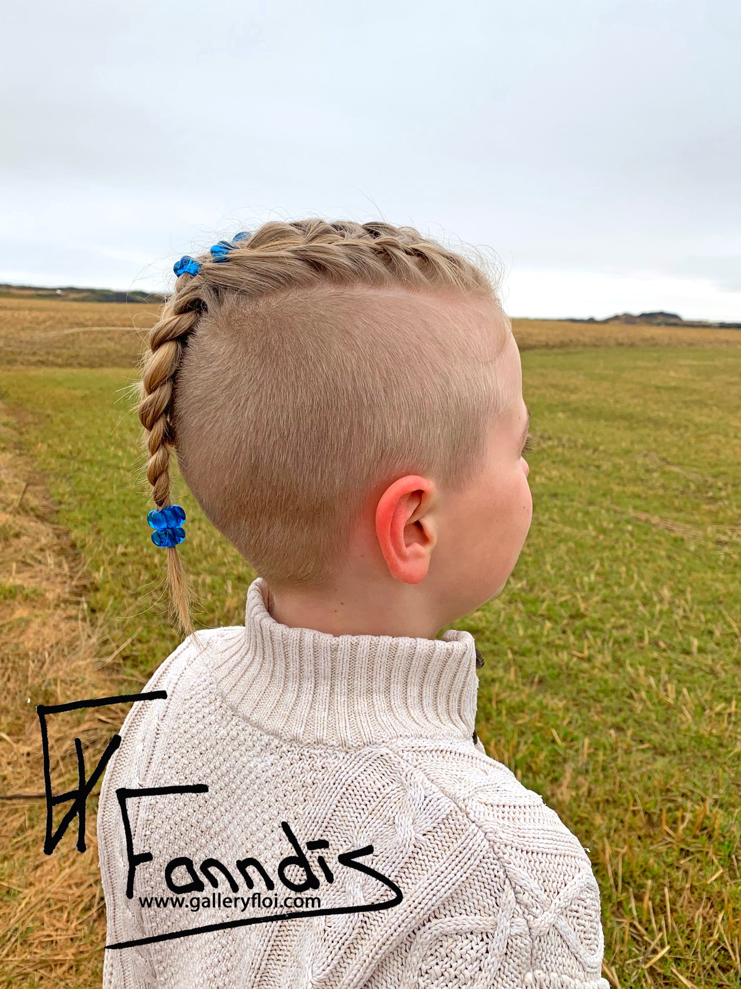 Víkinga glerperlu hárskraut Mið Fjólublár / Viking glass bead hair accessories Mid Purple