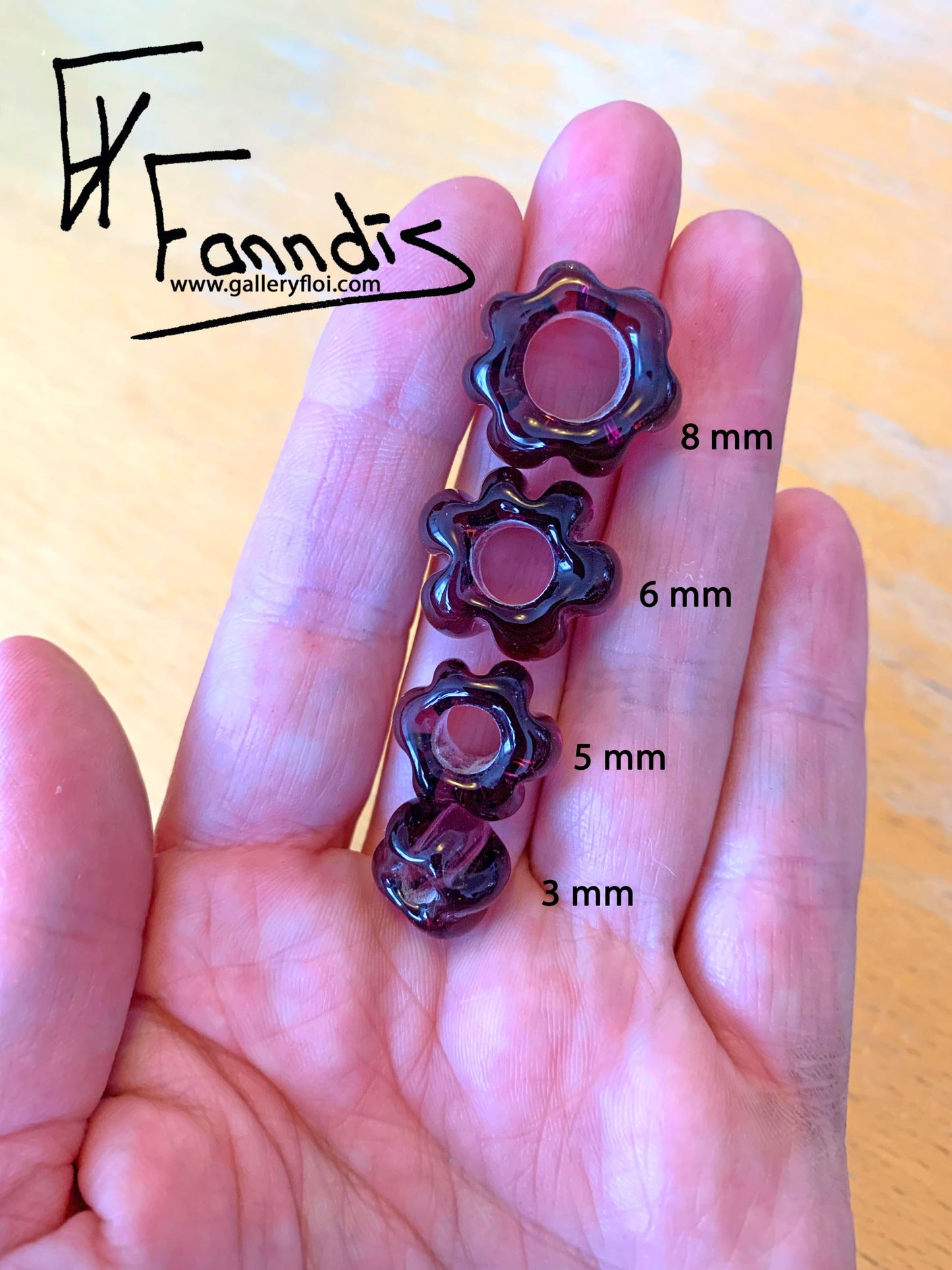 Víkinga glerperlu hárskraut Mið Fjólublár / Viking glass bead hair accessories Mid Purple