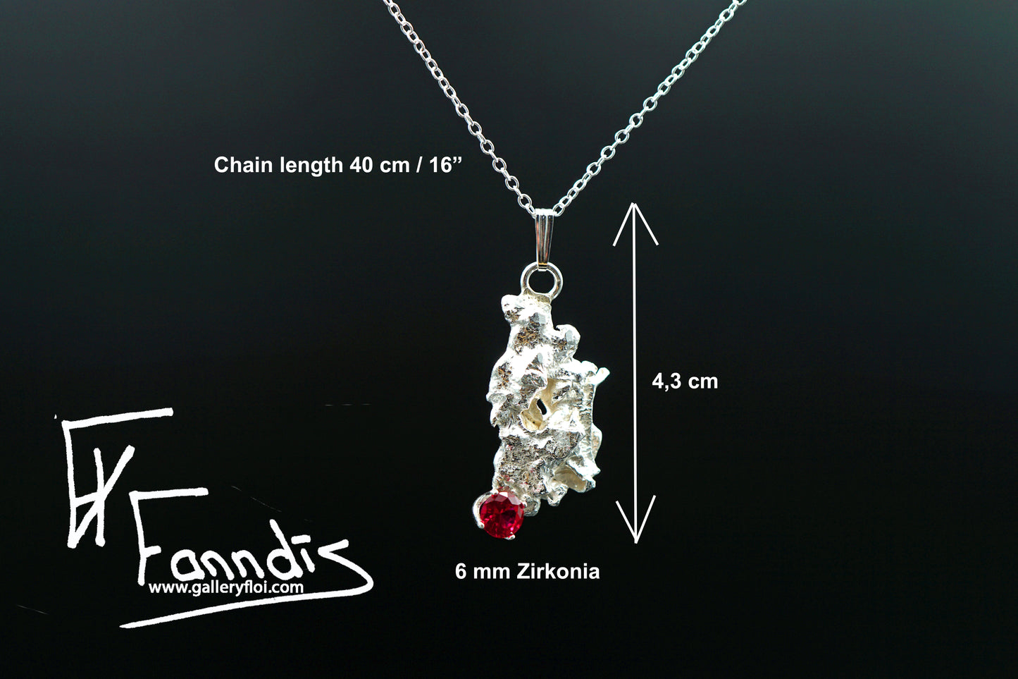 Sterling silver necklace with cubic Zirkonia