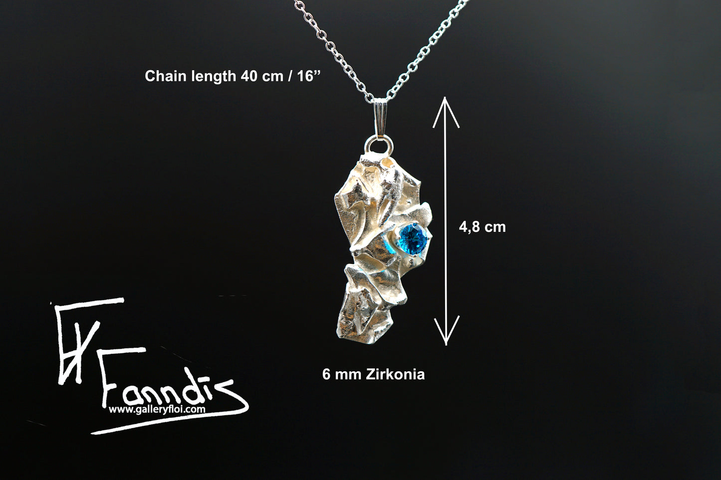 925 Silfur hálsmen með Zirkonia / 925 Silver necklace with Zirkonia