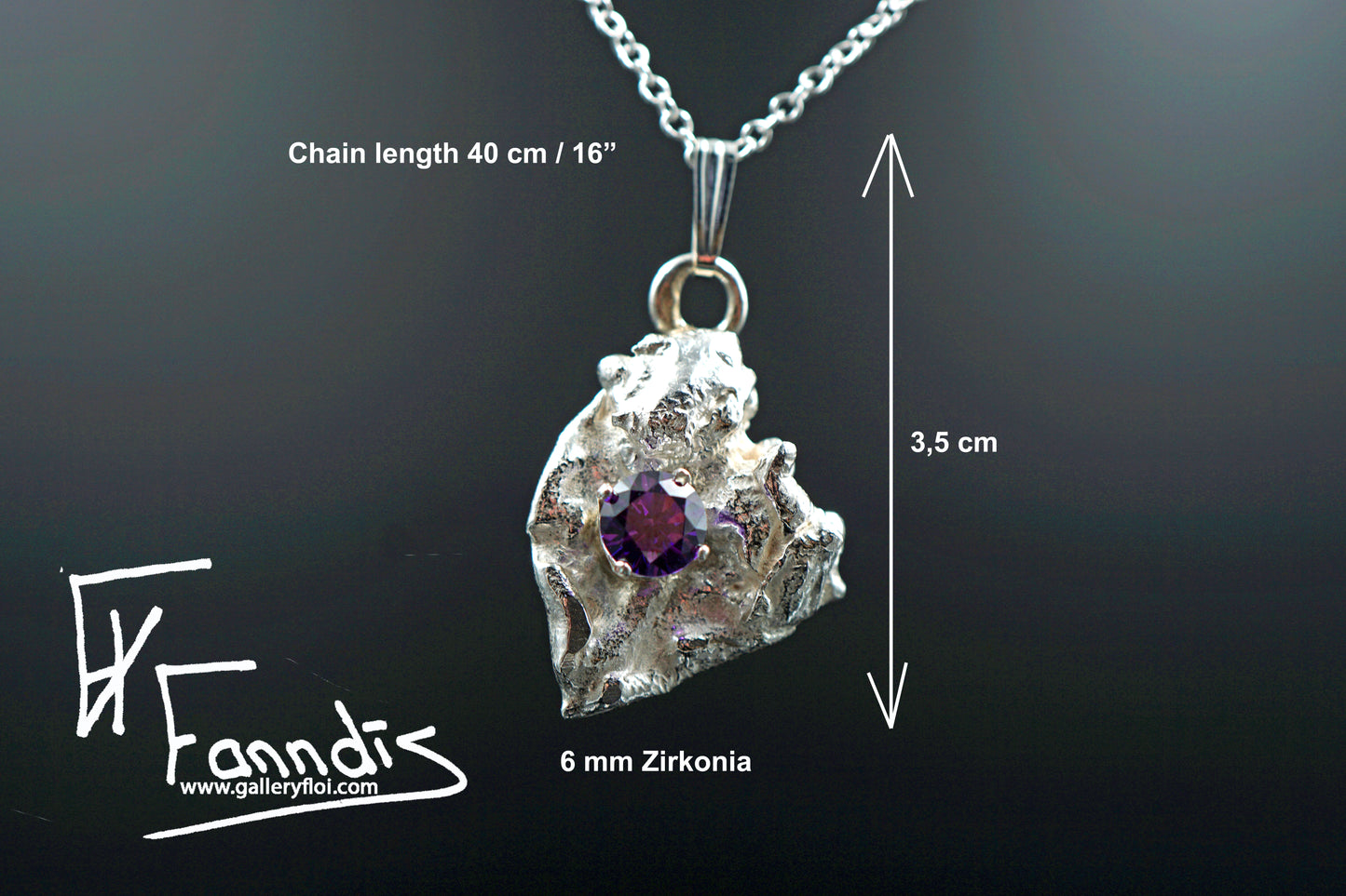 Sterling silver necklace with cubic Zirkonia