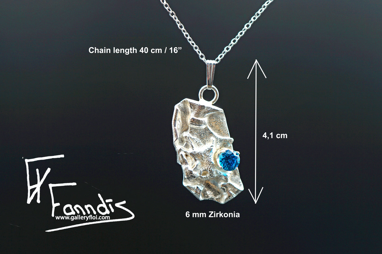 Sterling silver necklace with cubic Zirkonia