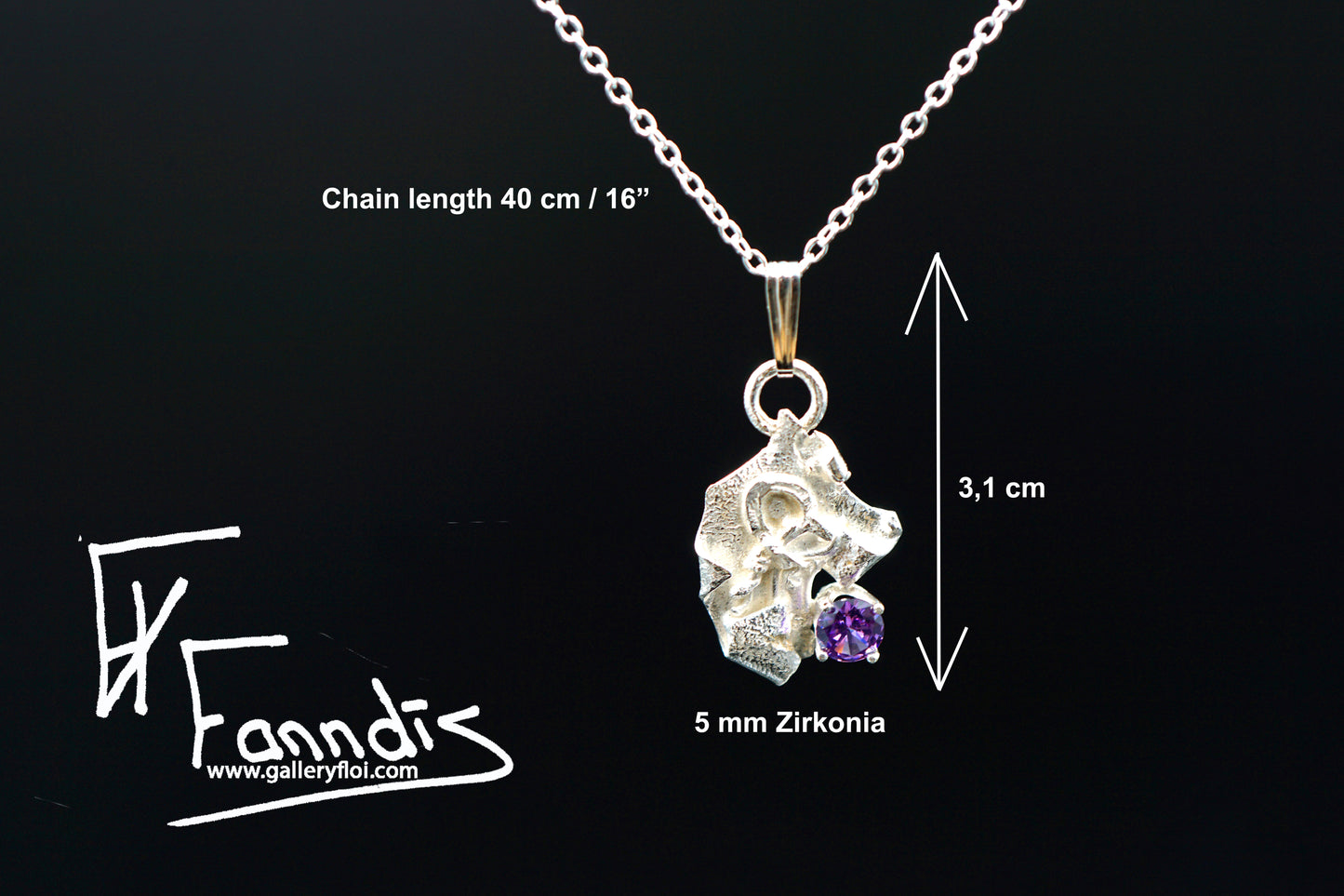 Sterling silver necklace with cubic Zirkonia