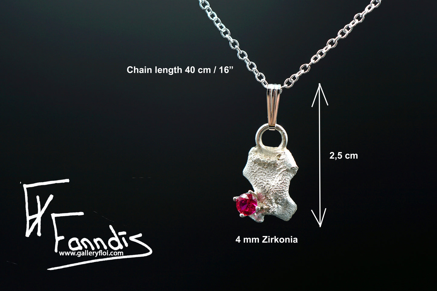 925 Silfur hálsmen með Zirkonia / 925 Silver necklace with Zirkonia