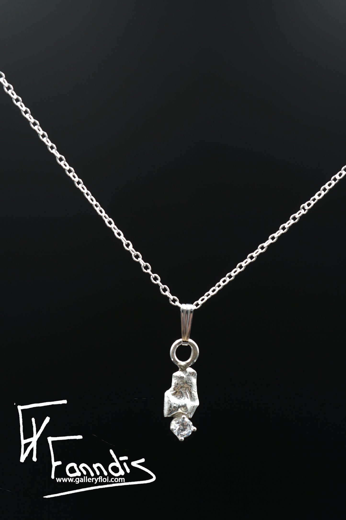 925 Silfur hálsmen með Zirkonia / 925 Silver necklace with Zirkonia