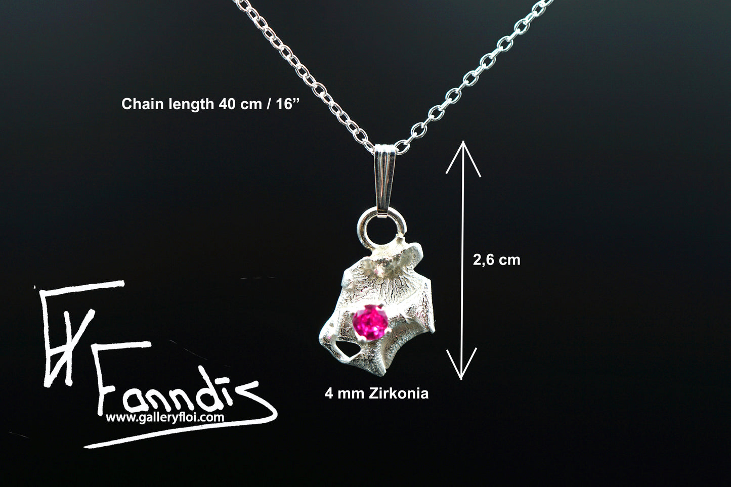 925 Silfur hálsmen með Zirkonia / 925 Silver necklace with Zirkonia