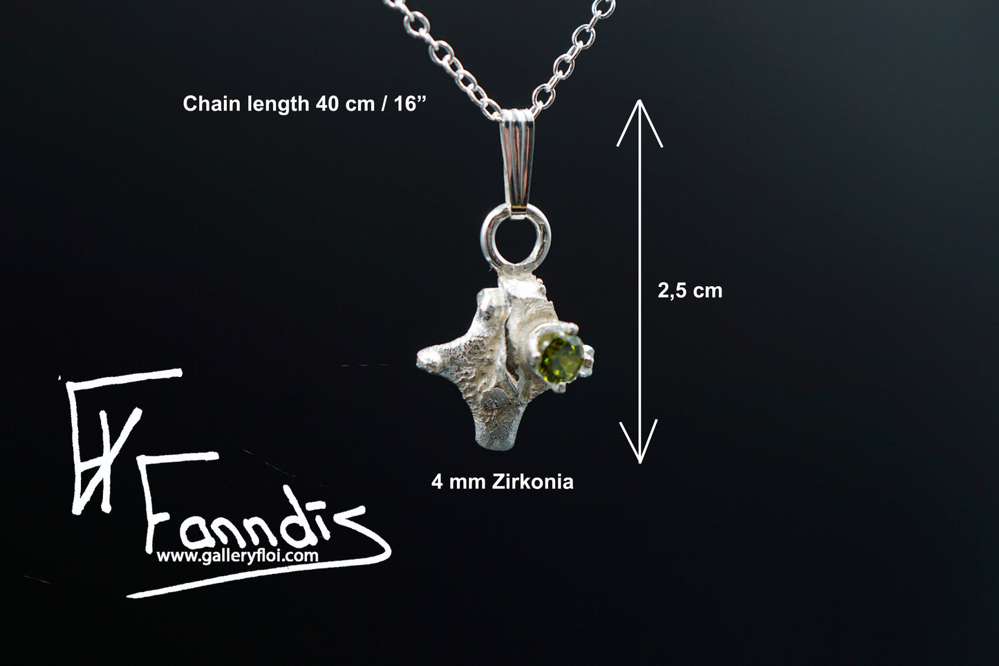 925 Silfur hálsmen með Zirkonia / 925 Silver necklace with Zirkonia