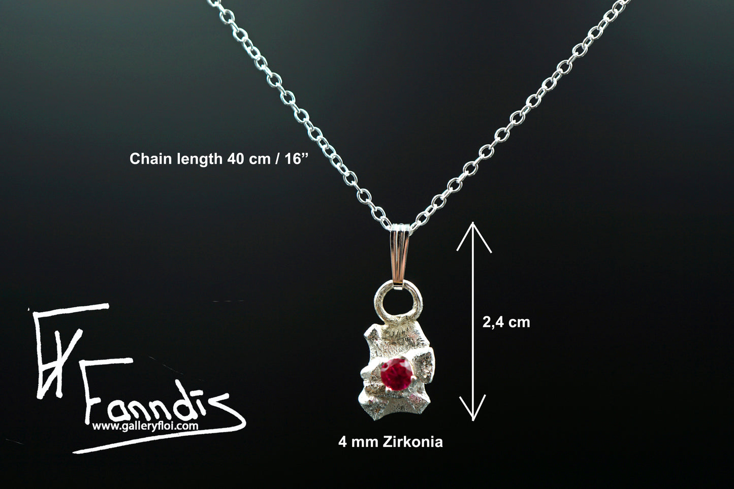 925 Silfur hálsmen með Zirkonia / 925 Silver necklace with Zirkonia