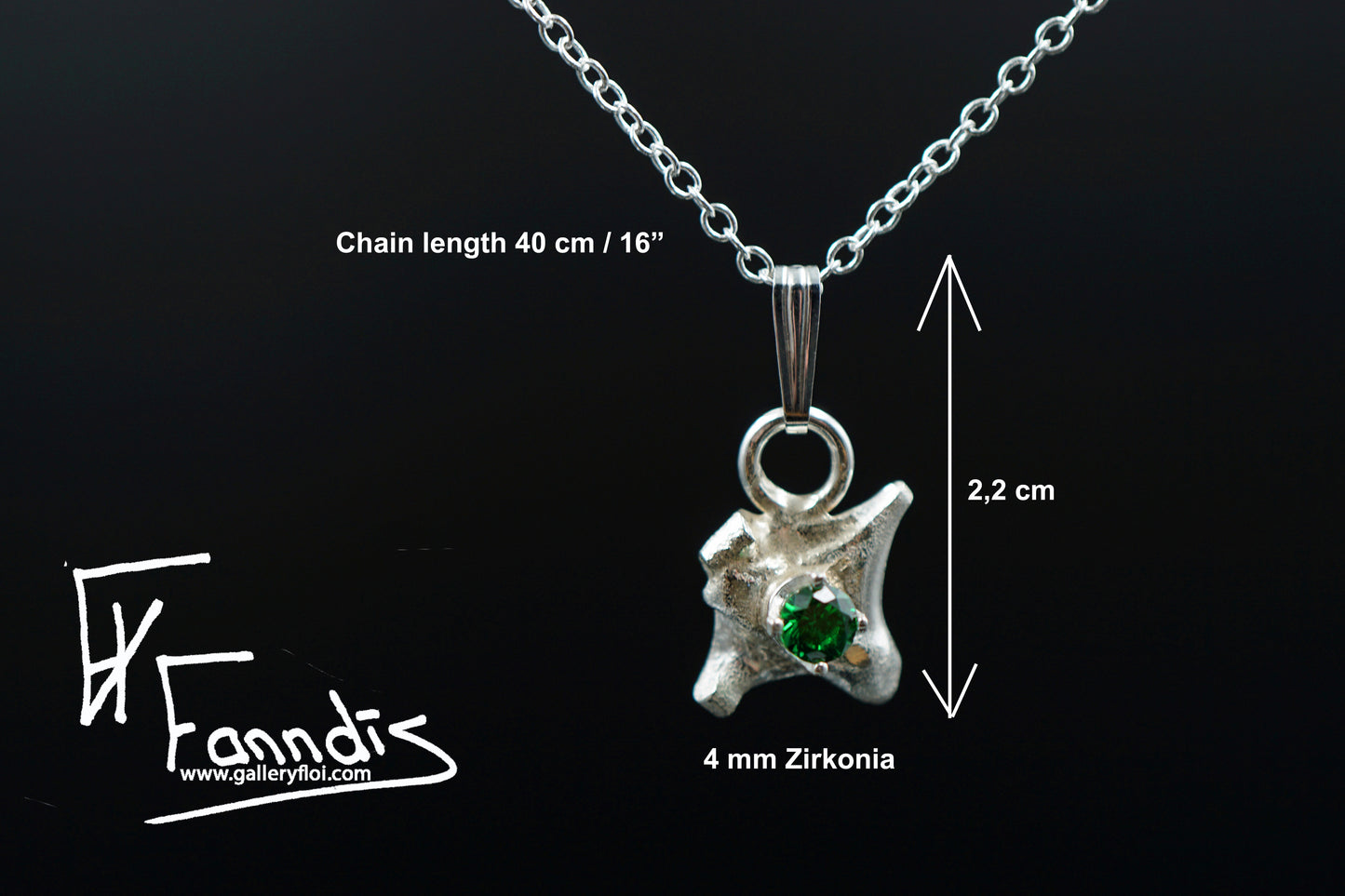 Sterling silver necklace with cubic Zirkonia