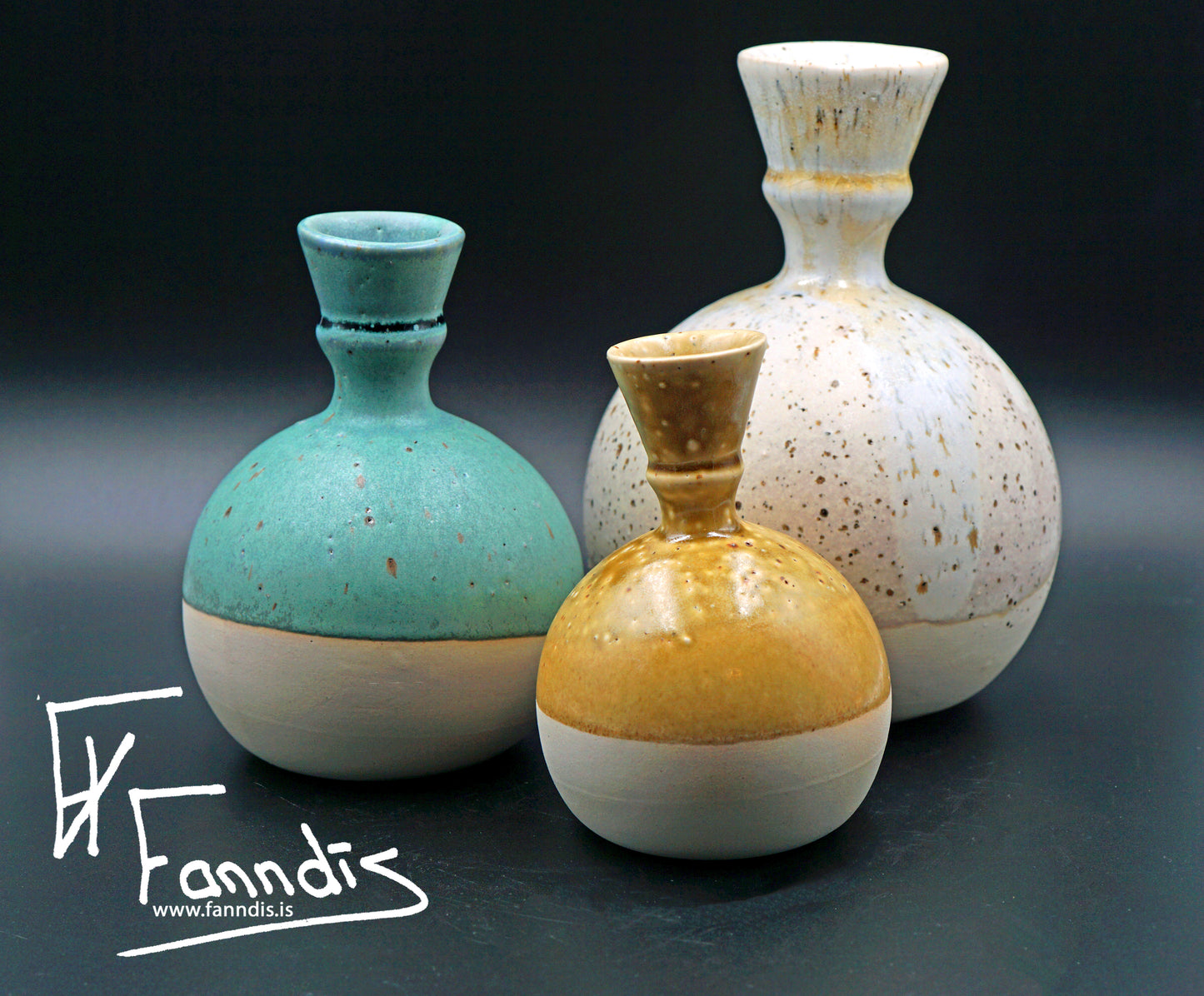Blómavasi með hrauni / Flower vase with lava (100-1.500 ml)