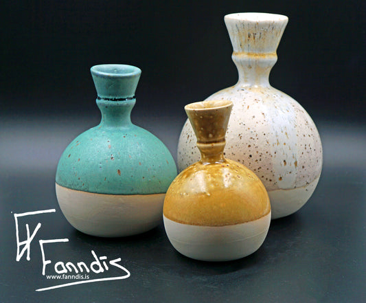 Blómavasi með hrauni / Flower vase with lava (100-1.500 ml)