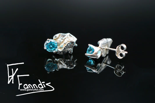 925 Silfur pinna eyrnalokkar með Zirkonia / 925 Silver stud earrings with Zirkonia