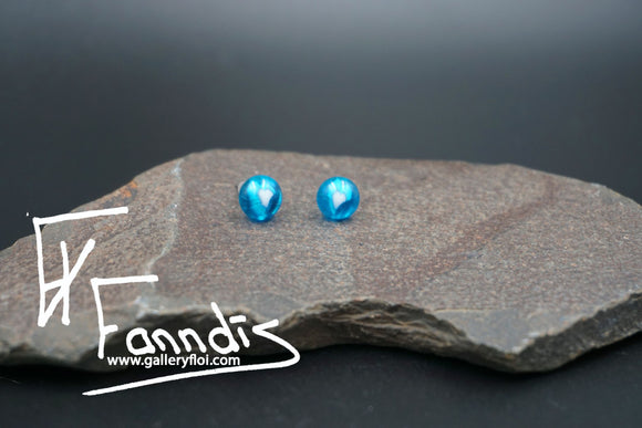 Einstök pinna eyrnalokkar Hjarta Dökk Blágrænn / Unique stud earrings Heart Dark Turquoise