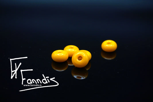 Glerperla Mið Sítrónugulur / Glass bead Med lemon yellow