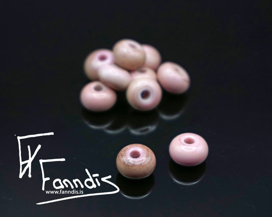 Glerperla Barnableikur / Glass bead Baby Pink