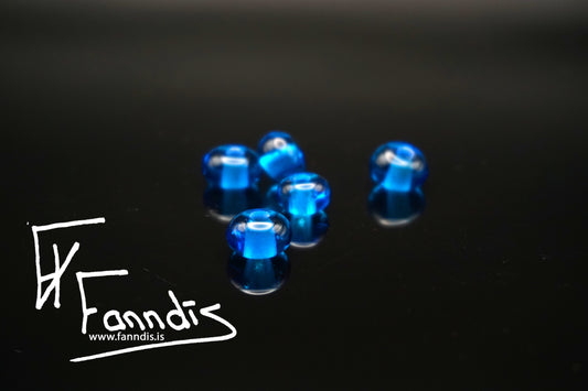 Glerperla Dökk Sæblár / Glass bead Dark Turquoise