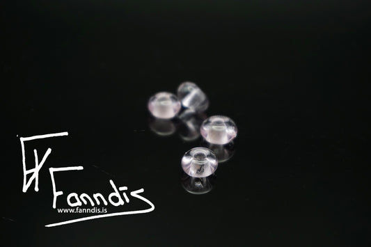 Glerperla Rósakvars  / Glass bead Rose Quartz