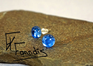 Einstök pinna eyrnalokkar Föl Blár / Unique stud earrings Light Blue