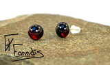 Einstök pinna eyrnalokkar Blá Fjólublár / Unique stud earrings Blue Purple