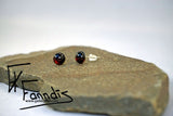 Einstök pinna eyrnalokkar Blá Fjólublár / Unique stud earrings Blue Purple