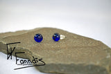 Einstök pinna eyrnalokkar Cobalt blár / Unique stud earrings Cobalt blue